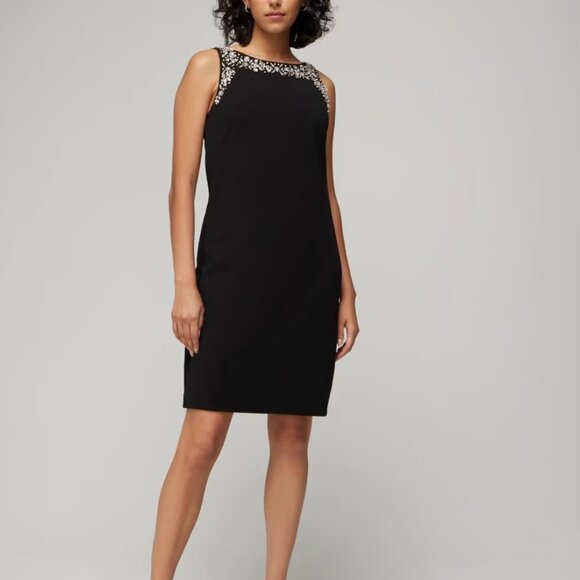nwt white house black market rhinestone embellished shift dress xs $225 tags - Picture 2 of 3